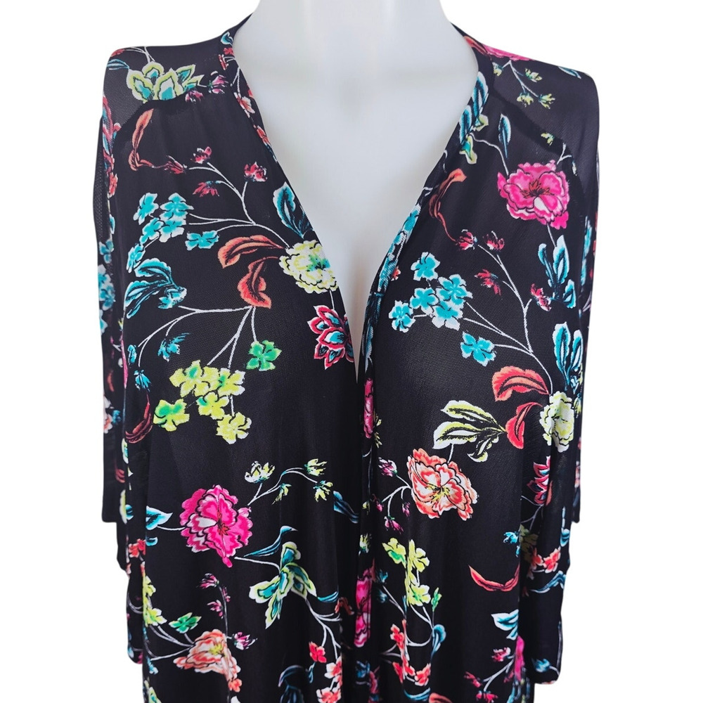 Torrid Open Long Line Floral Lightweight Women's Cardigan 1/2 1X/2X - Picture 2 of 6